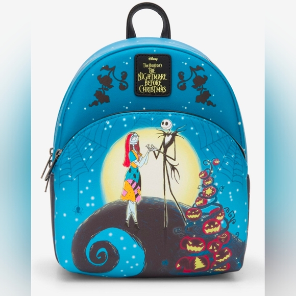 Disney Handbags - Loungefly Nightmare Before Christmas Spiral Hill Jack & Sally Mini Backpack New!